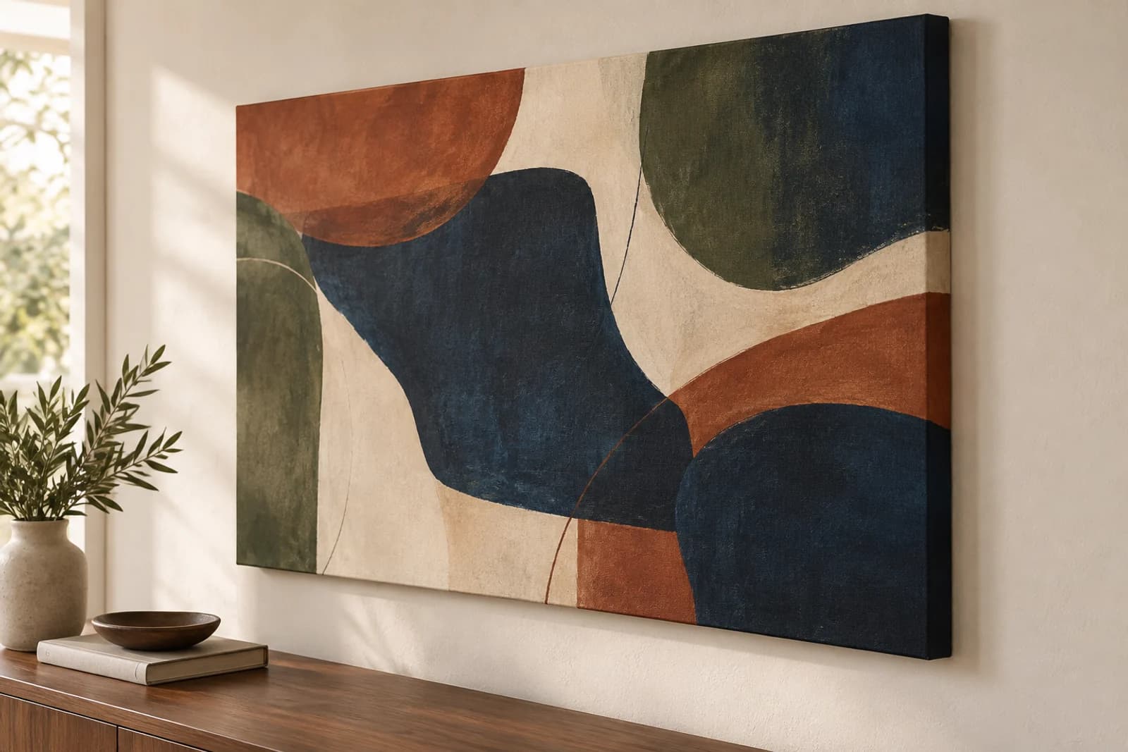 Illustrative unframed gallery-wrapped canvas showing its printed surface and clean side edge